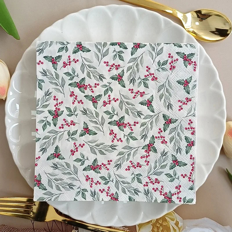 Paquete de 20 Servilletas de Papel con Estampado de Frutas