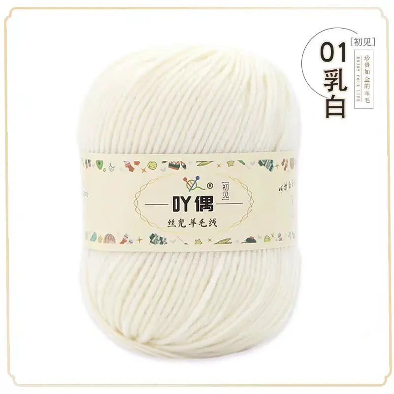1 rollo de lana de lana 100% suave y cálido de 50g  120m