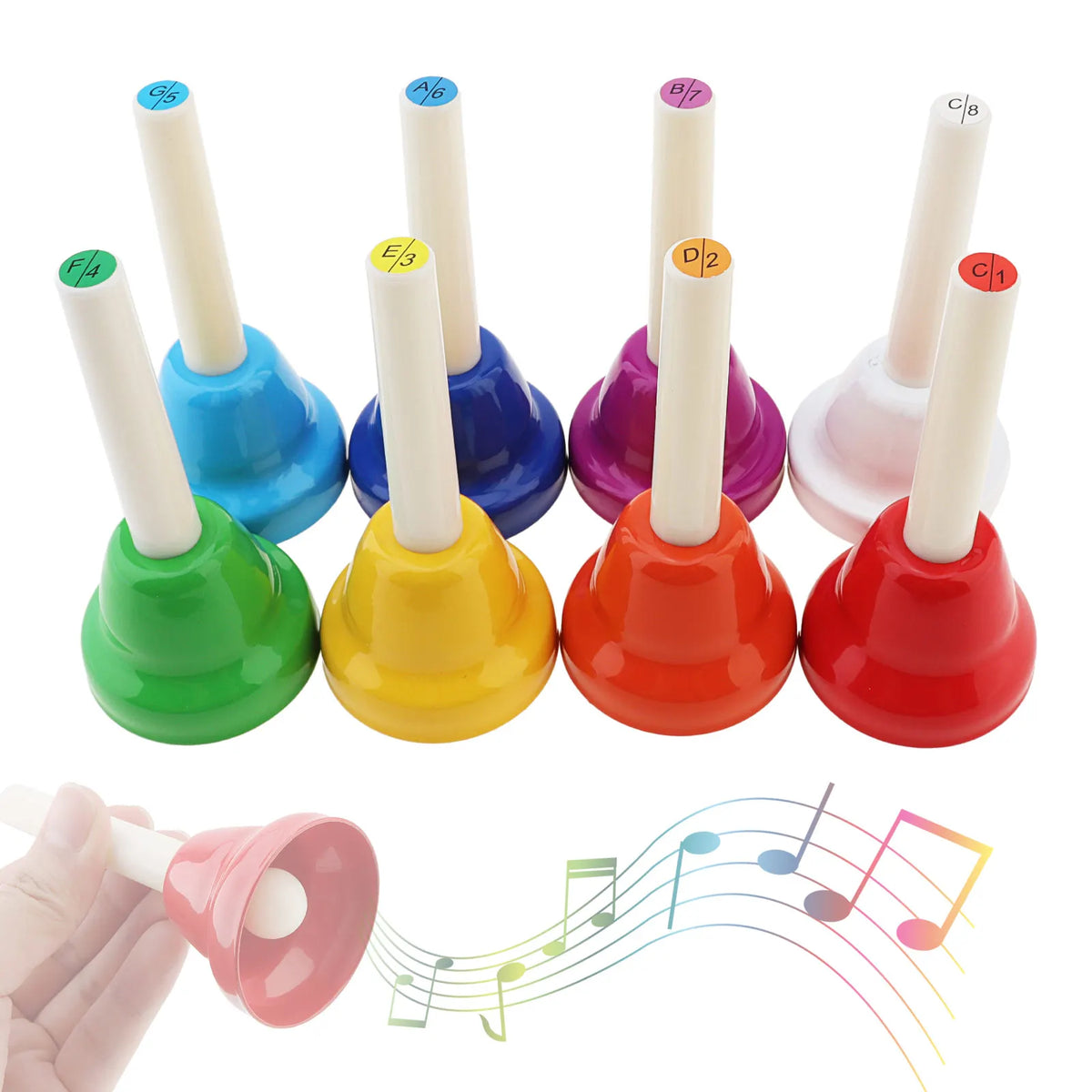 Campanas musicales de mano de 8 notas