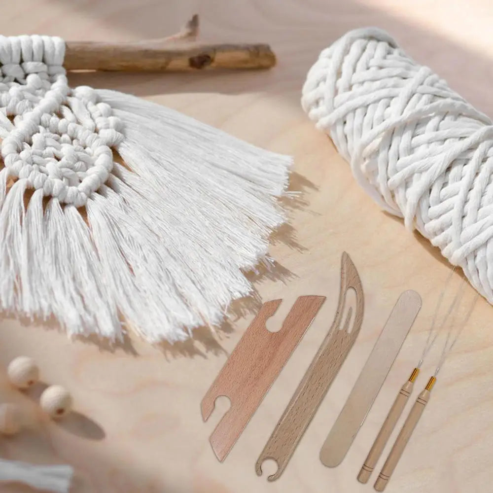 Naveta de tejido biselado de madera, Kit de herramientas de tejido