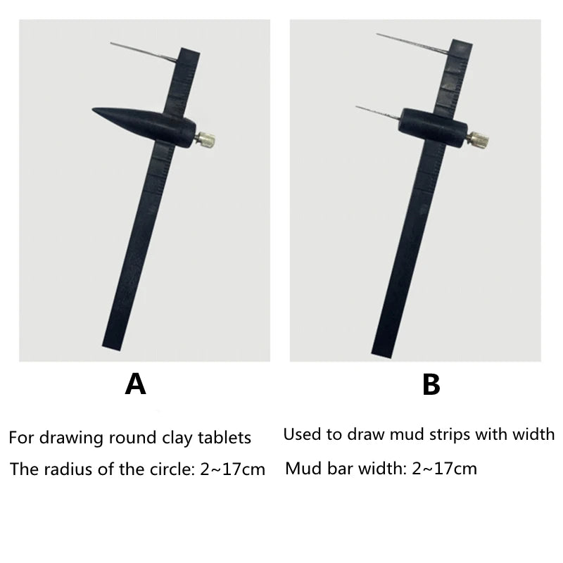 Herramientas de alfarería, cortador circular para arcilla, herramienta de corte circular, regla de medición de plástico.