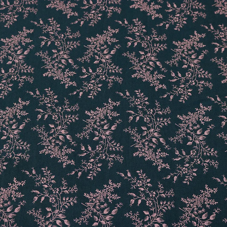 Tela de algodón de 100CM x 150CM con flores frescas y plantas para coser