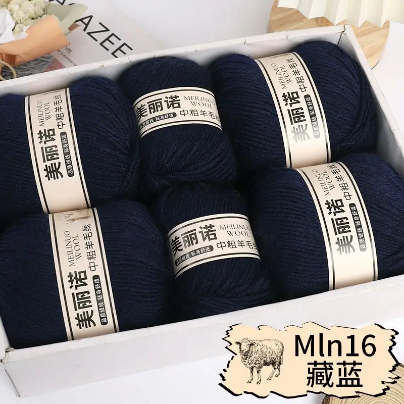 500 g/set de lana merina de 4 capas para tejer a mano