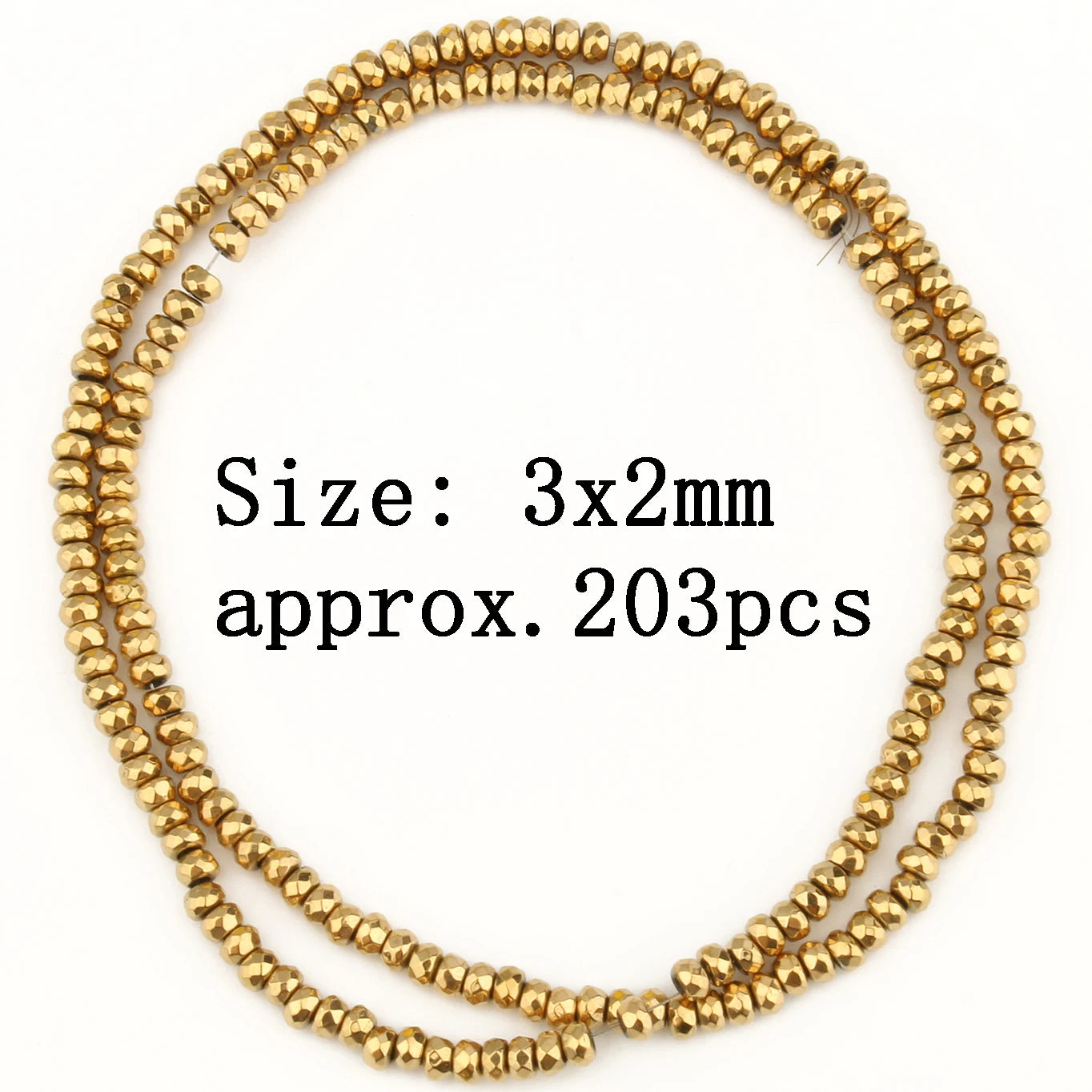 Mostacillas de hematita chapadas en oro Natural para fabricación de joyería