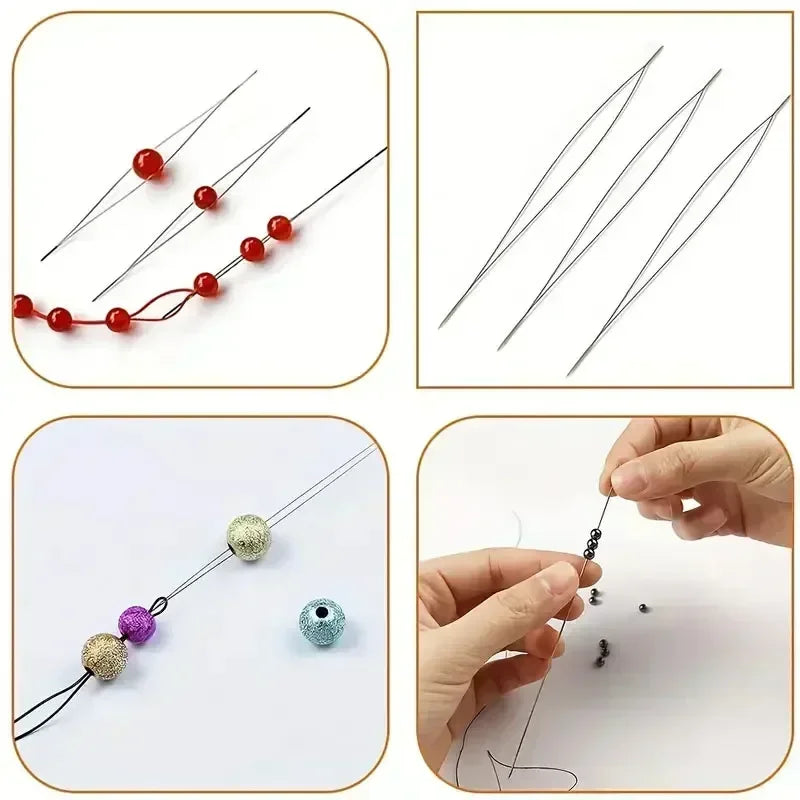 Agujas para joyería con mostacillas, herramientas de fabricación de joyas, 5/50 Uds.