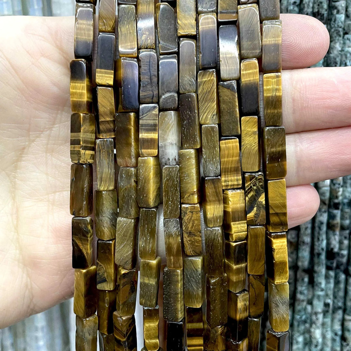4*13MM piedra Natural cuadrada Aventurina Ojo de Tigre ágatas cristal Jades