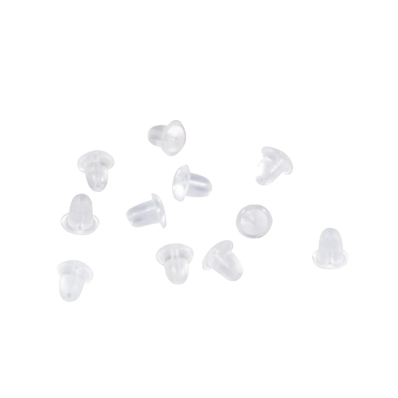 500 a 2000 Uds. Tapones de goma traseros para pendientes, de silicona, redondos