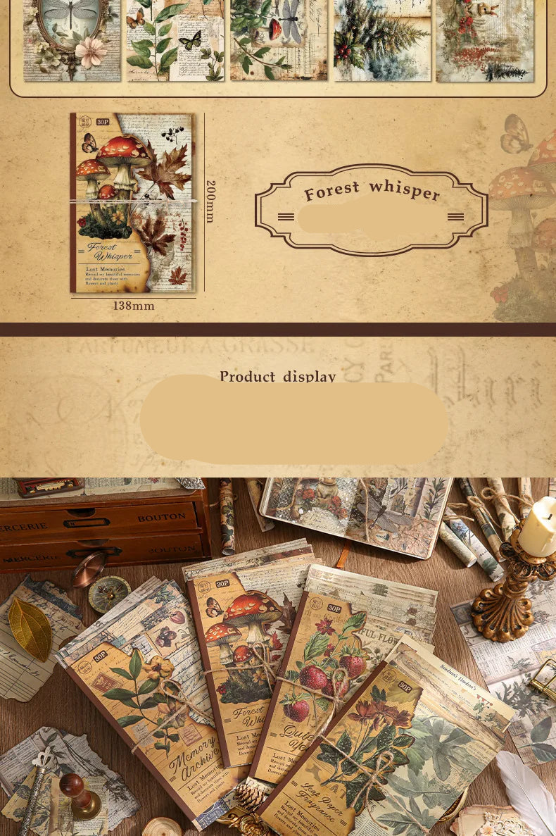 30 Uds. Planificador de papel Vintage, suministros artesanales