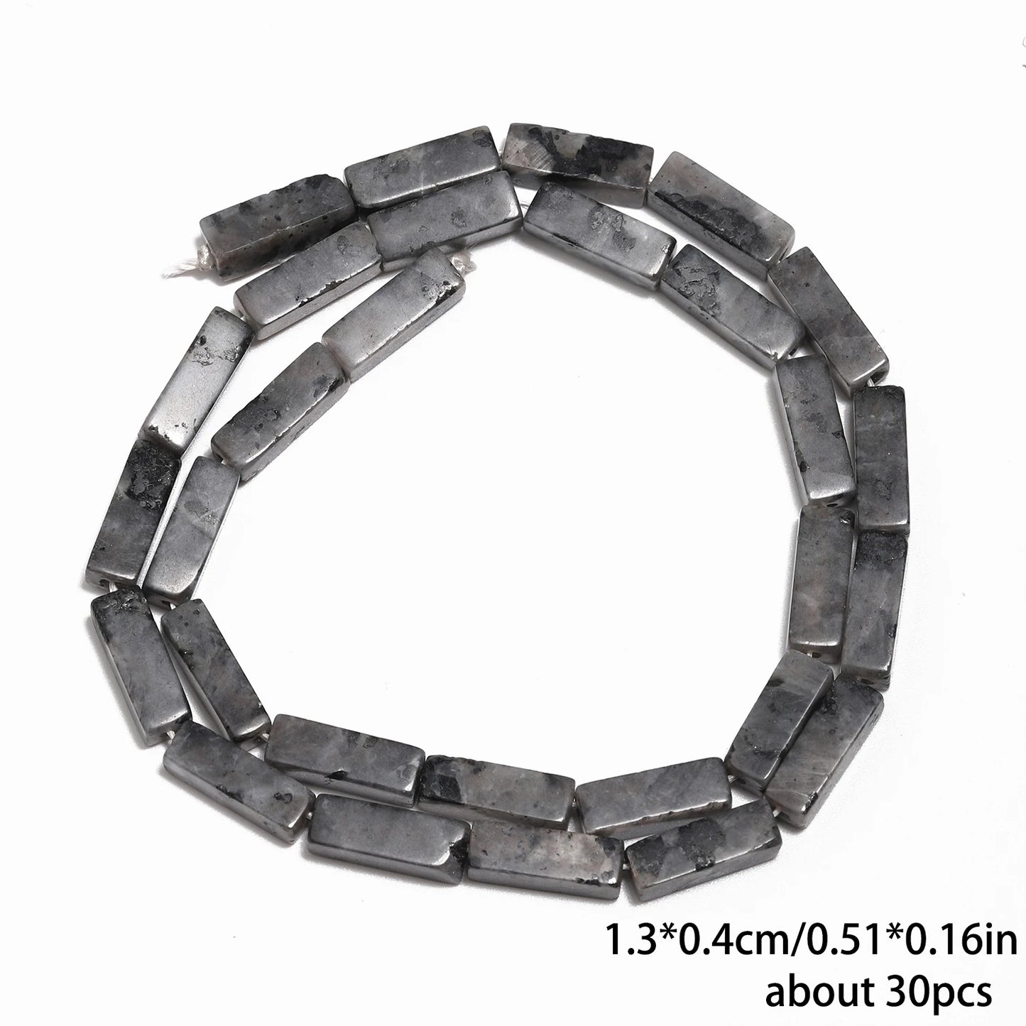 Mostacillas de piedra natural con forma rectangular para fabricación de joyas, 13x4mm, 30 piezas