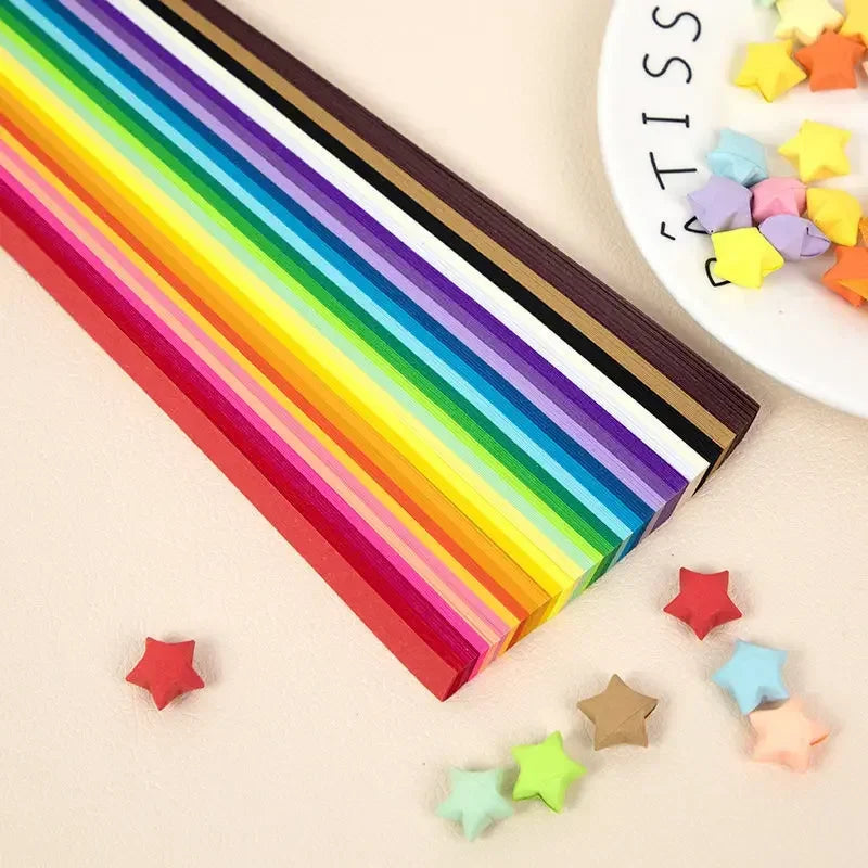 Surtido de papel de Origami de estrella de 540 hojas, estrella colorida de doble cara, manualidades plegables