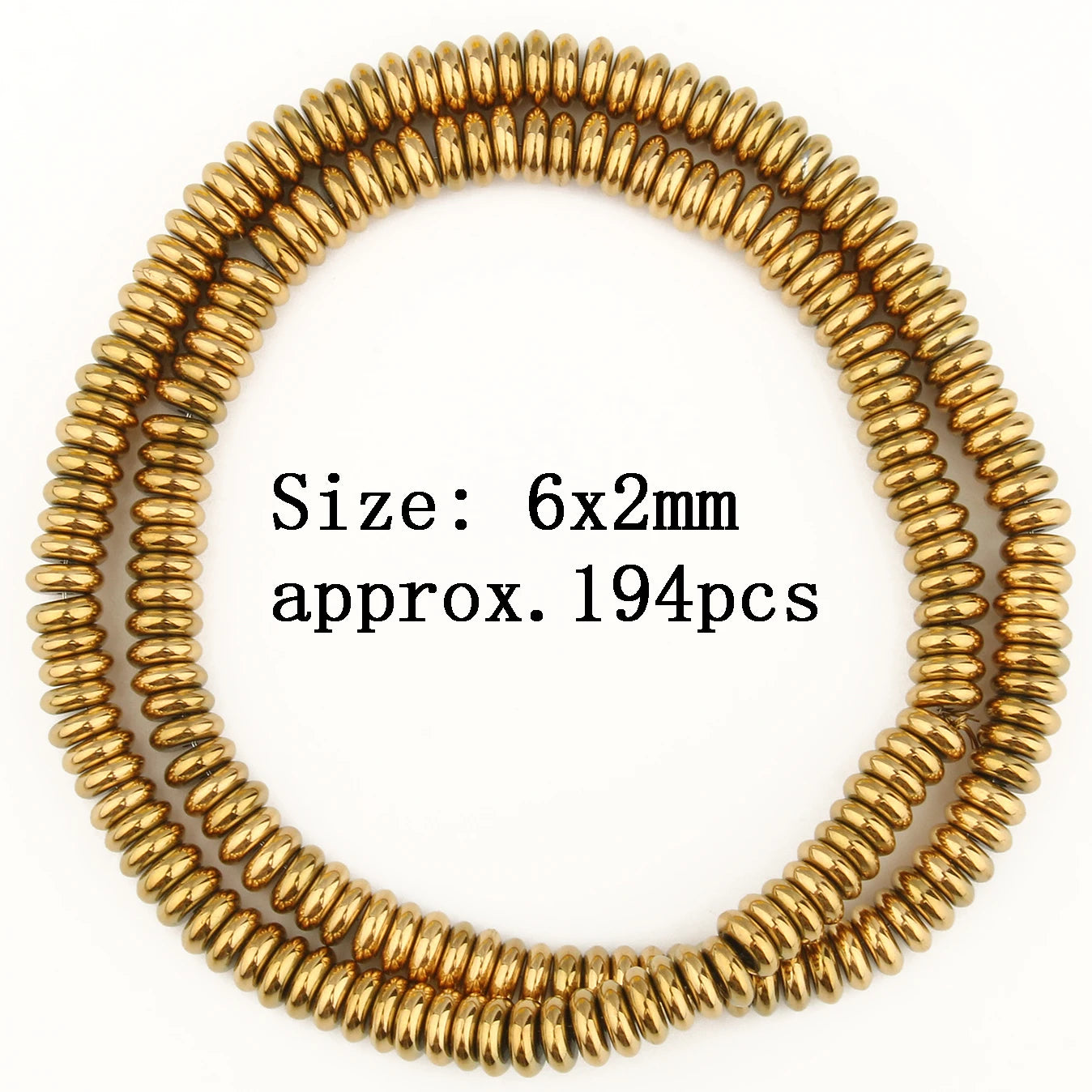 Mostacillas de hematita chapadas en oro Natural para fabricación de joyería