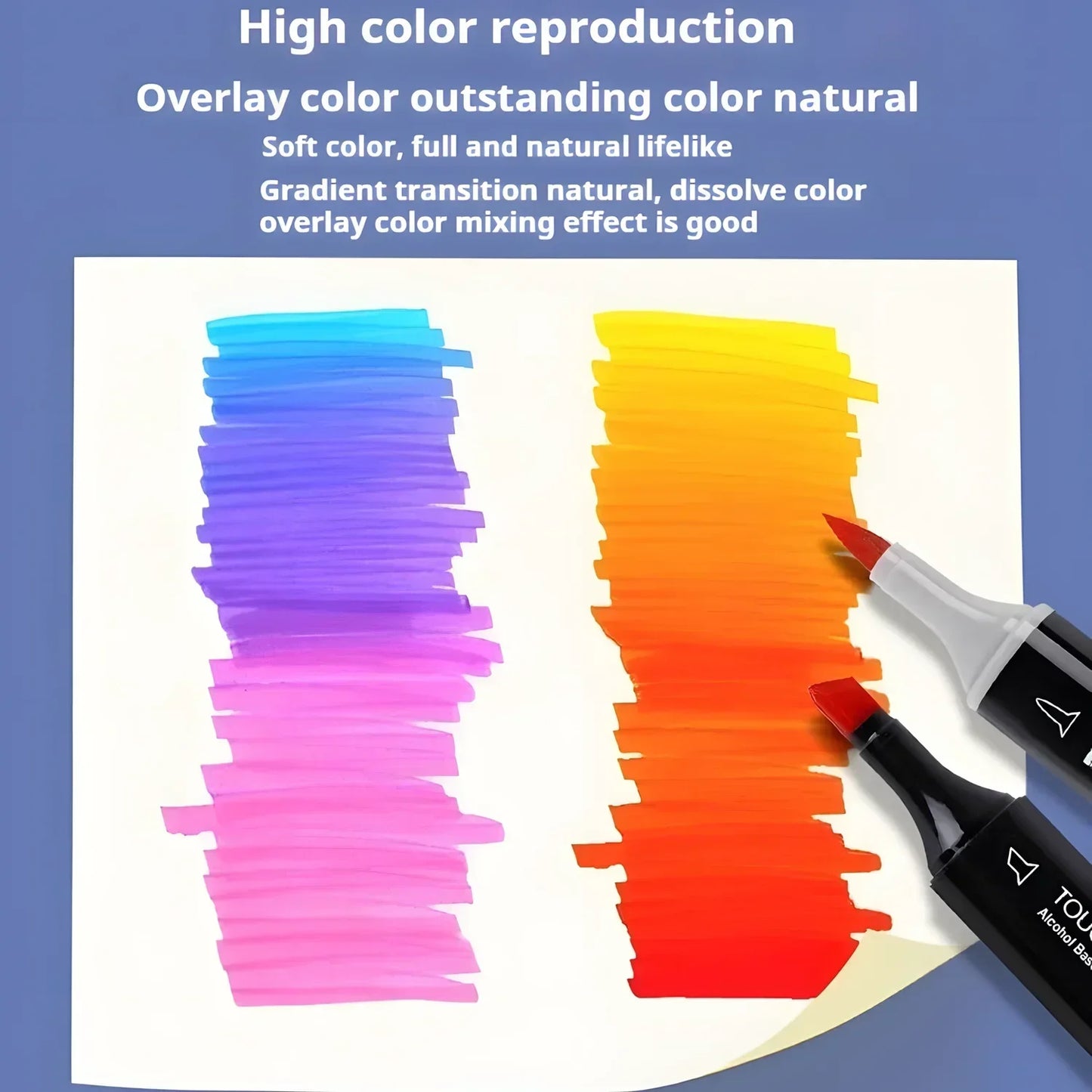 Rotuladores de doble punta suave, TOUCHNEW 30/60/80 colores con punta pincel y cincel para artistas adultos