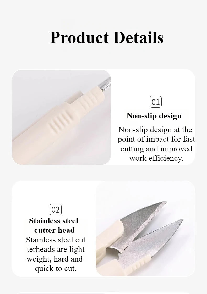 Tijeras de resorte para costura en forma de U, con tapa, de acero inoxidable, 1 unid.