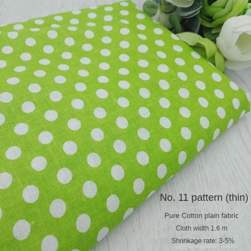 Tela estampada de algodón puro por metros, textil fino, transpirable, Verde
