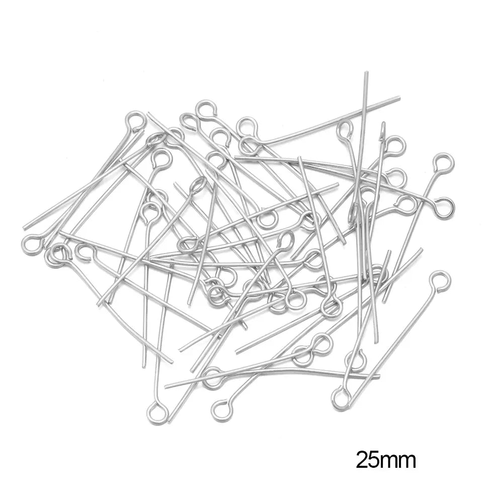 100/50 Uds. Cabezas de acero inoxidable, de cabeza plana, de bola de Color dorado para accesorios de joyería