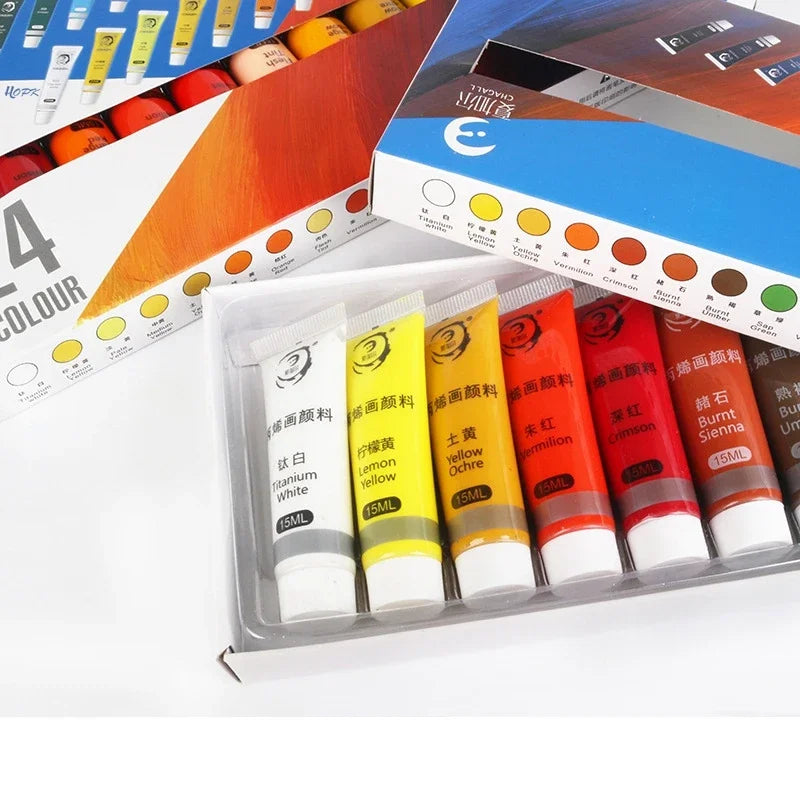 Juego de pinturas acrílicas profesionales de 12/24 colores, de 15ML