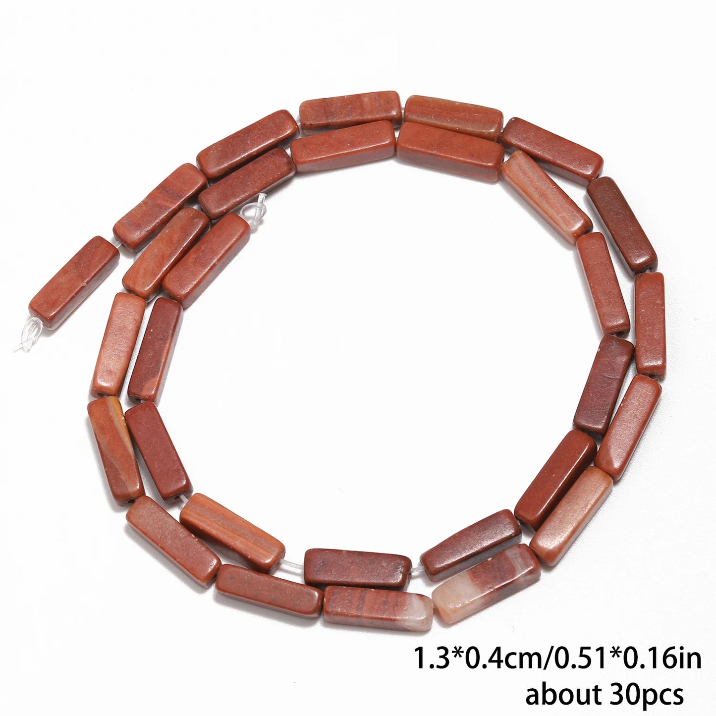 Mostacillas de piedra natural con forma rectangular para fabricación de joyas, 13x4mm, 30 piezas