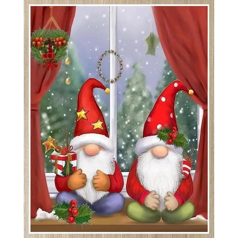 Imágenes por número, Kits de Papá Noel,  pintura por números sobre lienzo, arte pintado a mano