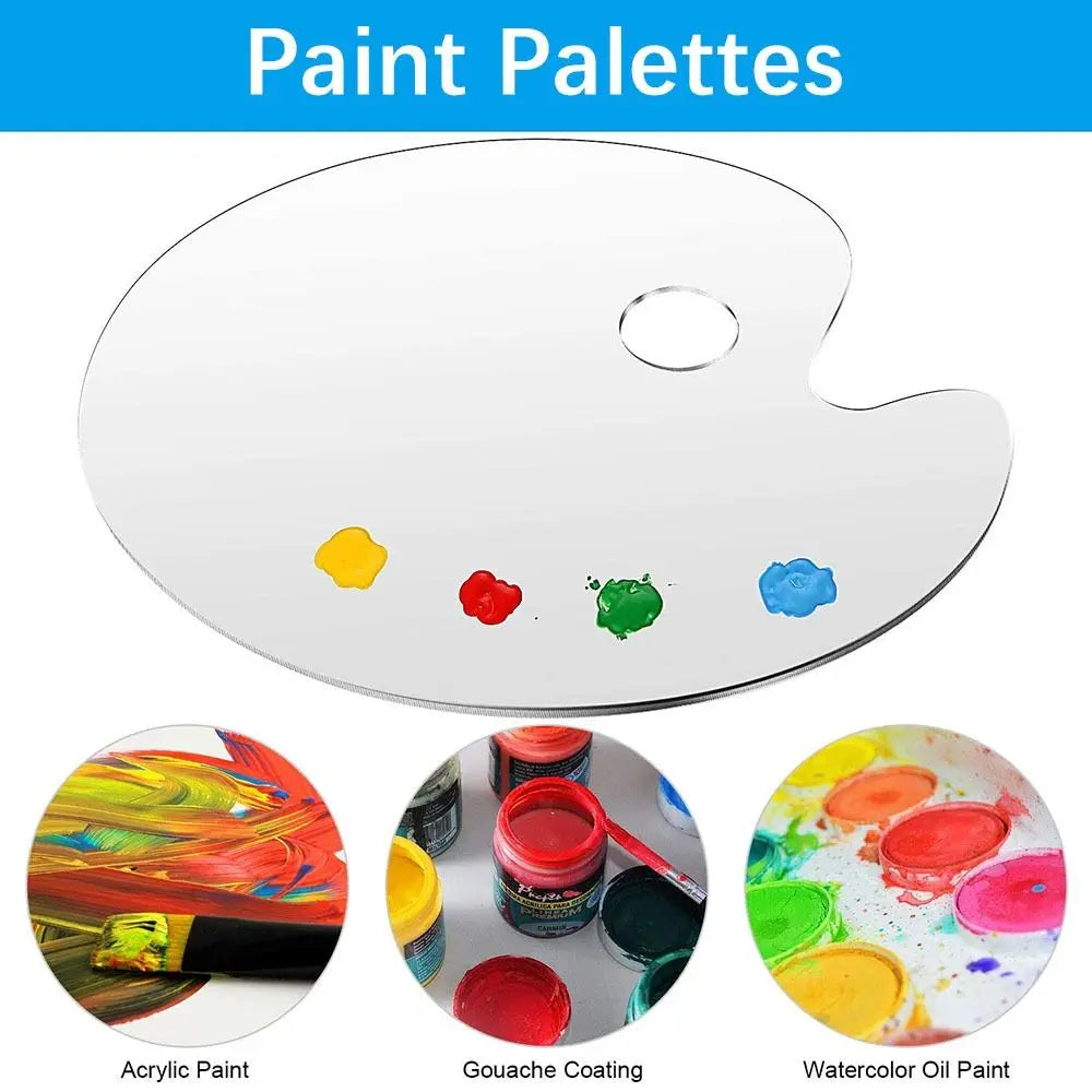 Paleta de Pintura Acrílica Transparente de Alta Calidad, Ovalada.