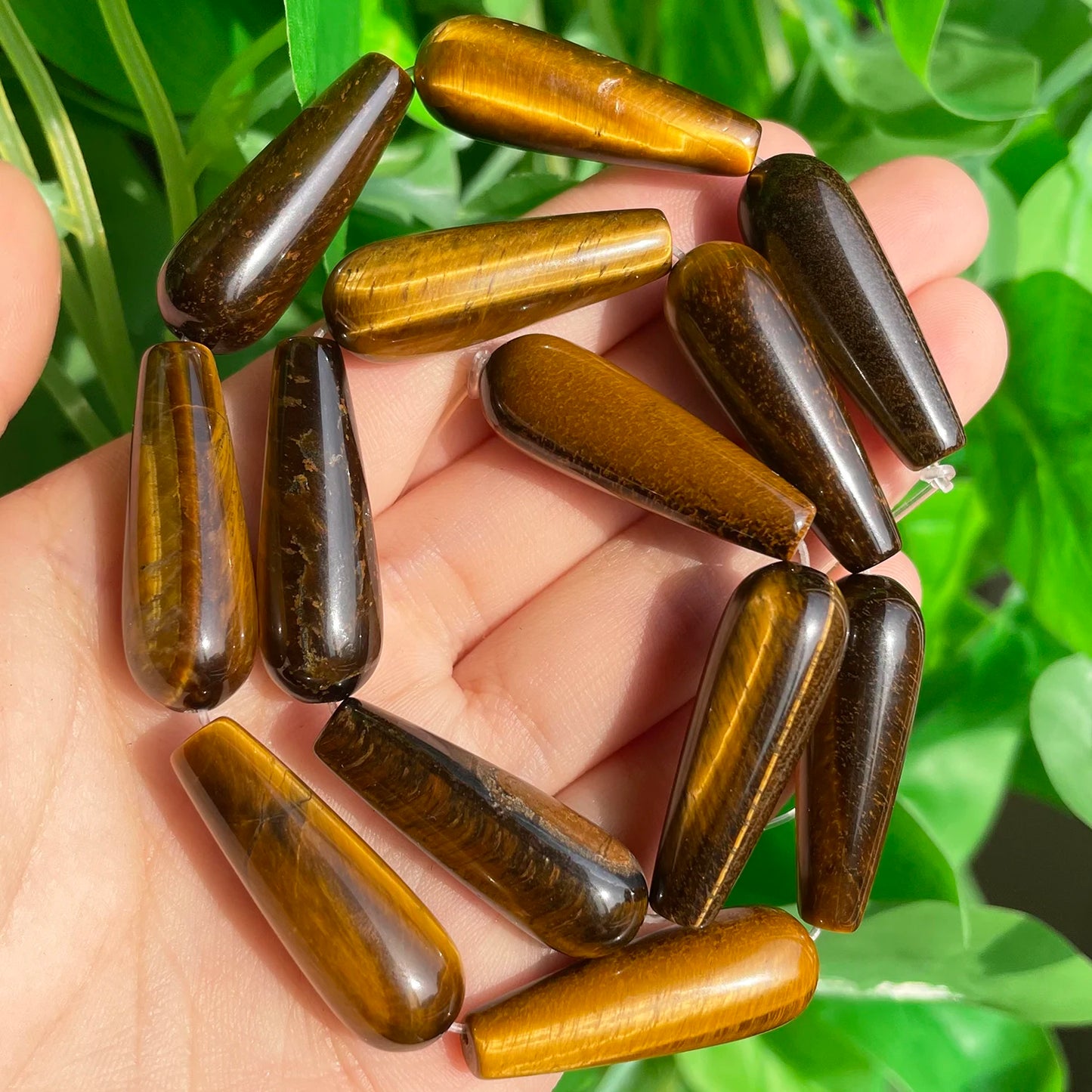 2 uds gota de agua Natural, piedra genuina, ágatas de la India, labradorita, ojo de tigre Calcedonia