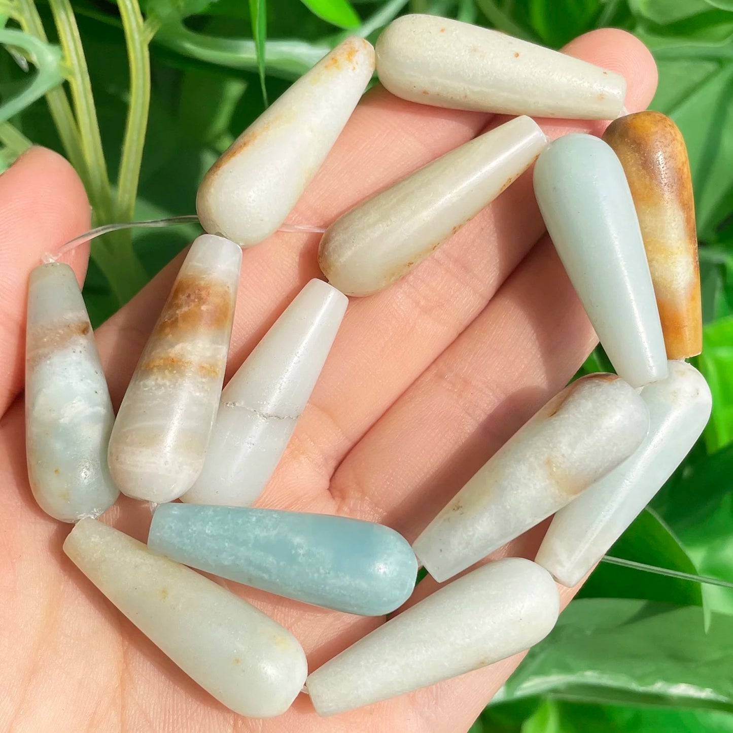 2 uds gota de agua Natural, piedra genuina, ágatas de la India, labradorita, ojo de tigre Calcedonia