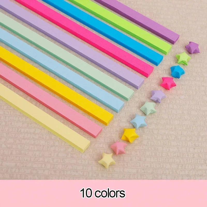 Surtido de papel de Origami de estrella de 540 hojas, estrella colorida de doble cara, manualidades plegables