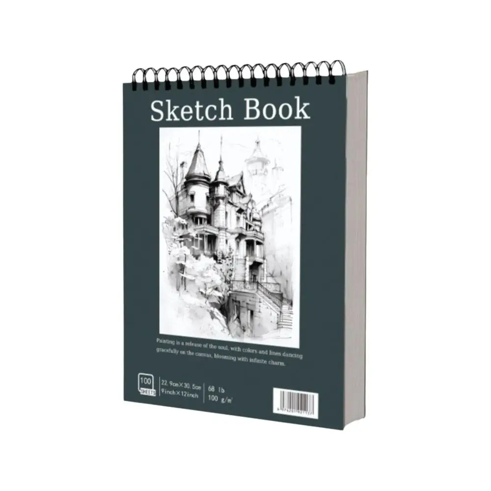 Cuaderno de bocetos en espiral de 100 hojas, portátil, con páginas perforadas, papel sin ácido