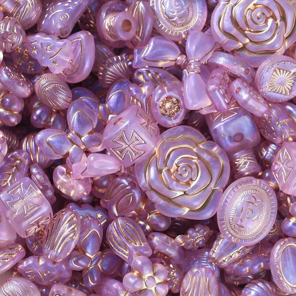 40 g/lote de mostacillas clásicas mixtas, acrílicas para joyería