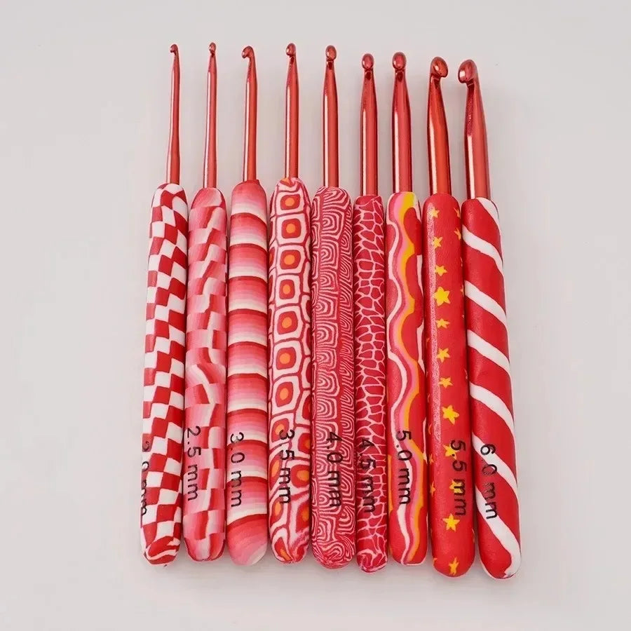 Juego de variados colores y estilos de crochet para tejer, de aluminio, con mango ergonómico