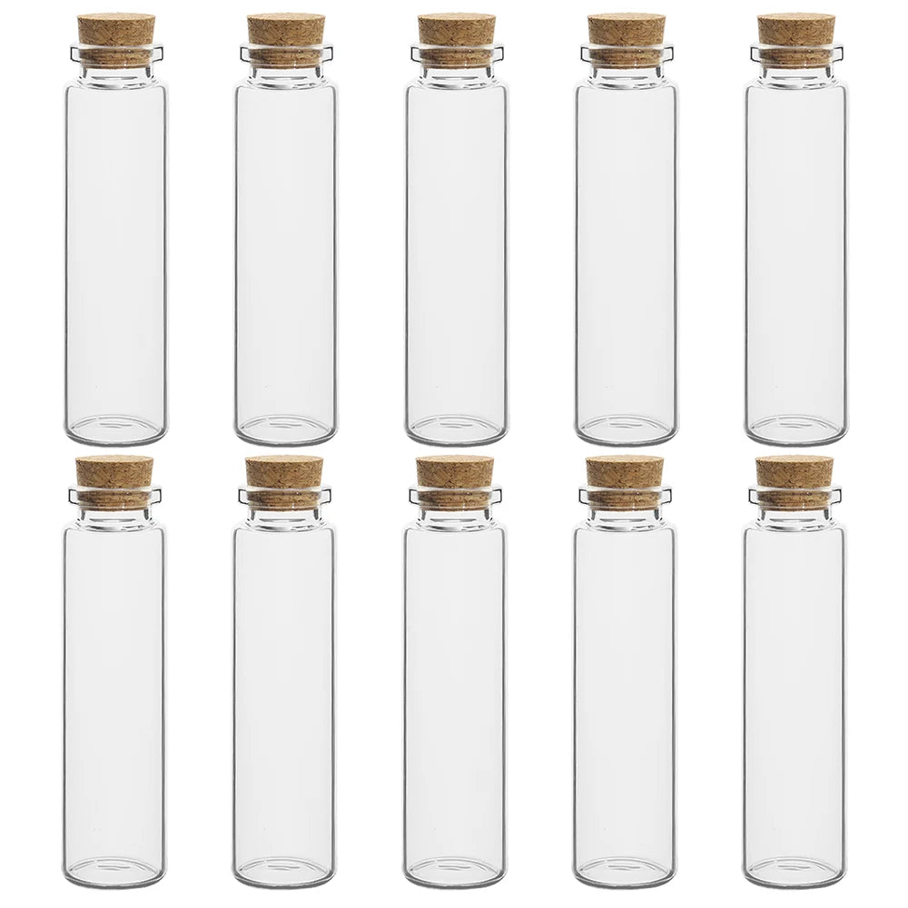 10 Uds 5/7/8/10/12/15/20ml Mini botellas de vidrio con tapones de corcho