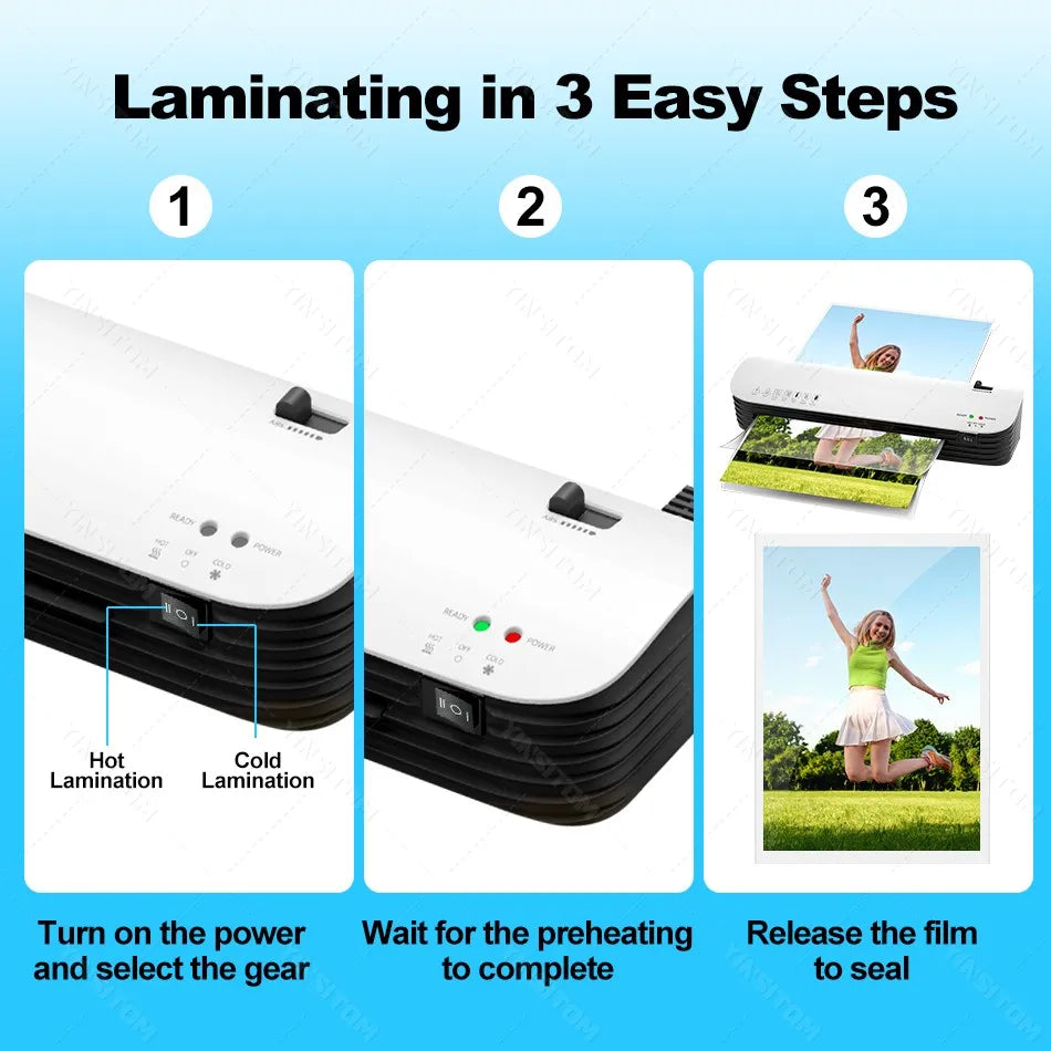 Máquina laminadora en frío y caliente SL299, cortador de papel, redondeador de esquinas para documentos A4, rollo de película plástica