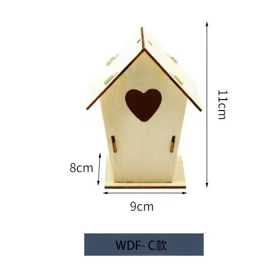 Casa para pájaros de madera hecha a mano para colgar en exteriores