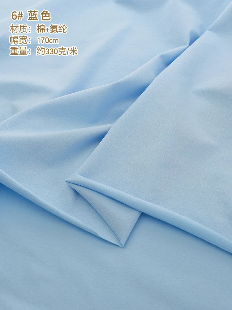 170x50cm 95% algodón 5% LICRA tejido de Jersey hacer ropa deportiva de primavera y verano, tela de alta elasticidad 330 g/m