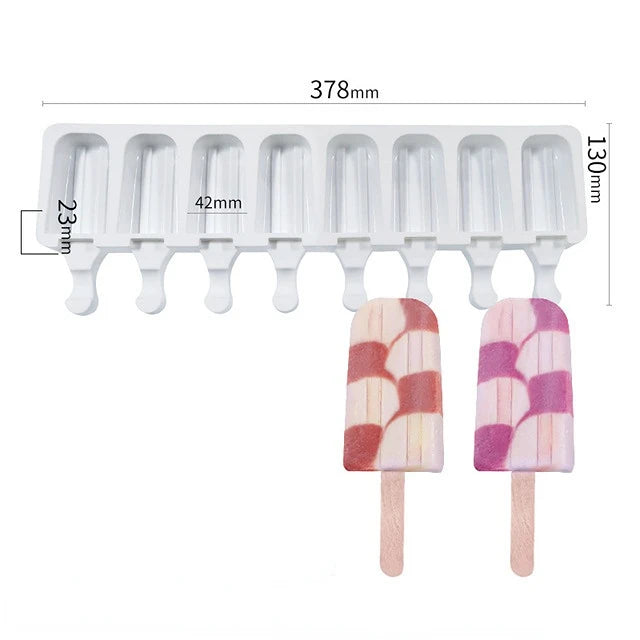 Molde para helados ranurado de silicona, varios estilos.