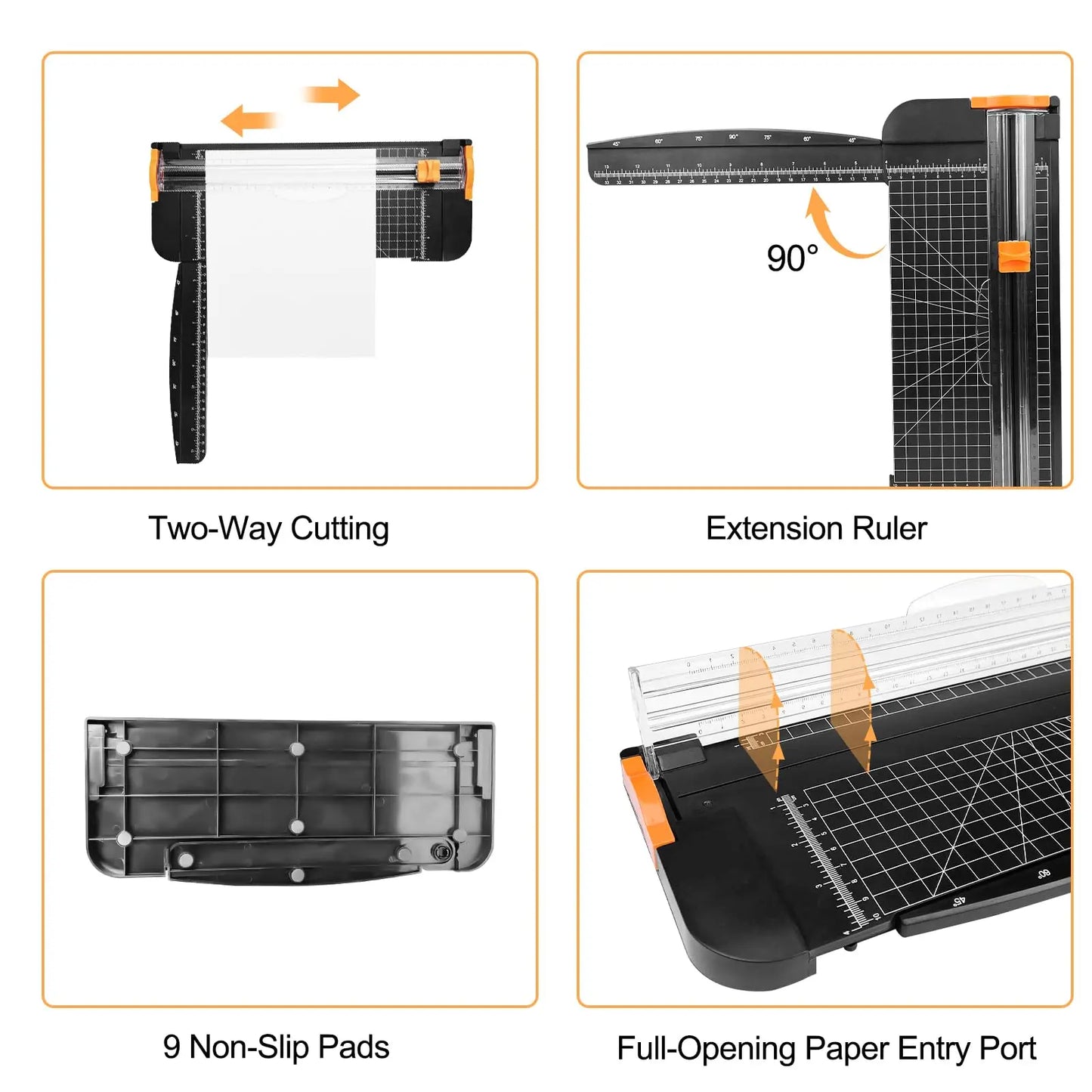 Cortador de papel A4, cuchillo de papelería con regla extensible