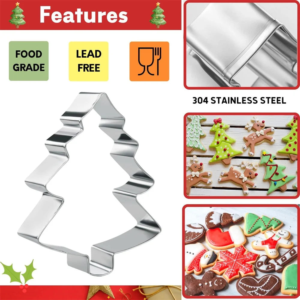 Molde de casa de Navidad, moldes para galletas de Navidad y Halloween de acero inoxidable, para hornear