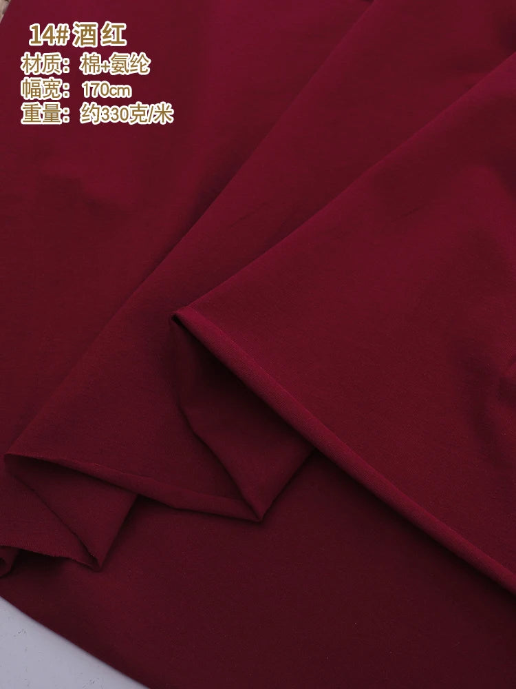 170x50cm 95% algodón 5% LICRA tejido de Jersey hacer ropa deportiva de primavera y verano, tela de alta elasticidad 330 g/m