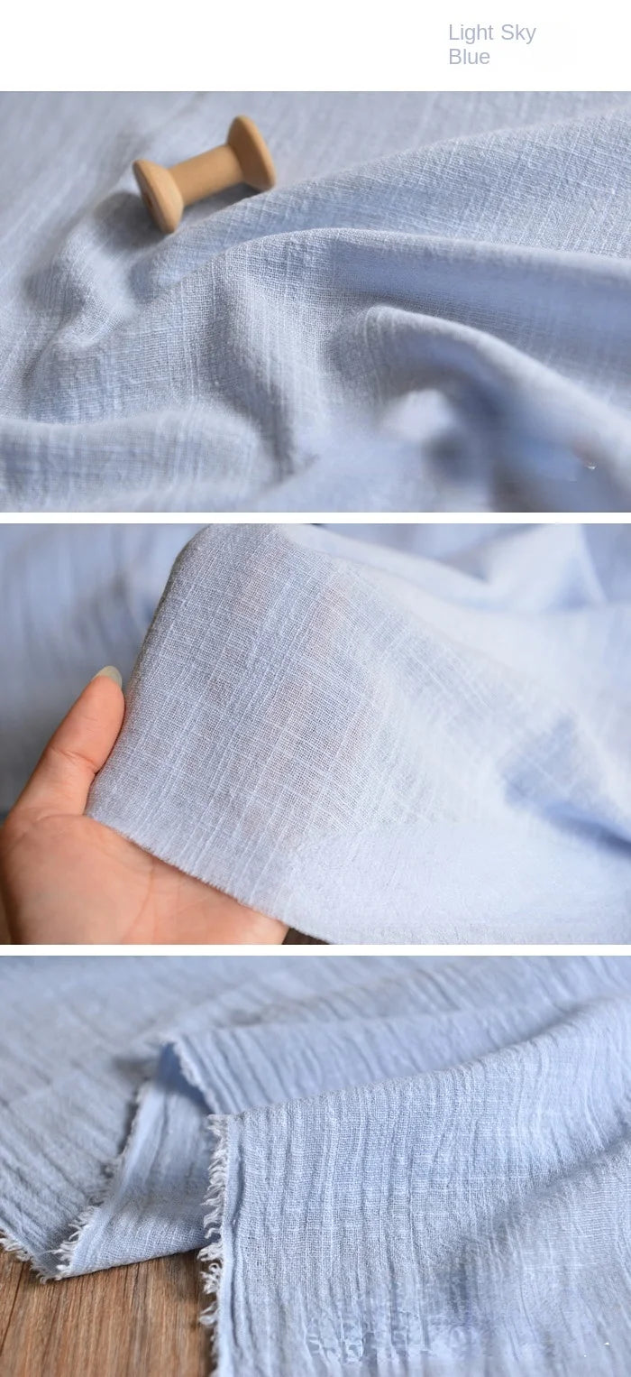 Tela de Lino y Algodón para Vestidos, Suave, Transpirable, Agradable a la Piel, Tela por Metro.