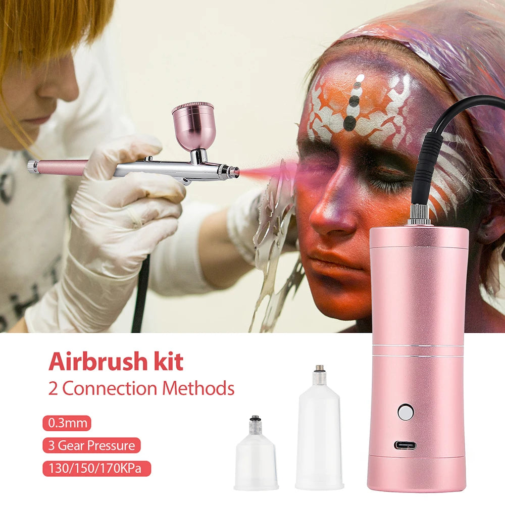 Aerógrafo portátil superior de 0,3mm con tubo de aire de 150cm, pulverizador de pintura para arte, pastelería, maquillaje, decoración de uñas, etc