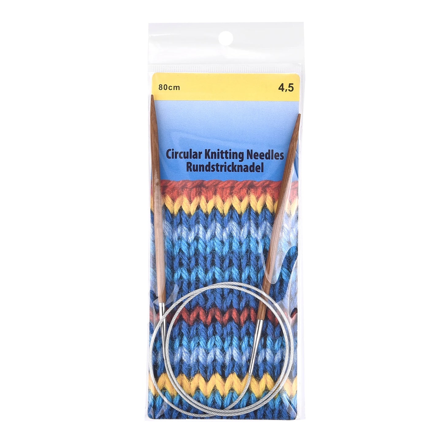 Palillos de tejer de bambú de 3-10mm, agujas circulares con aro de tubo de acero inoxidable para tejer a mano