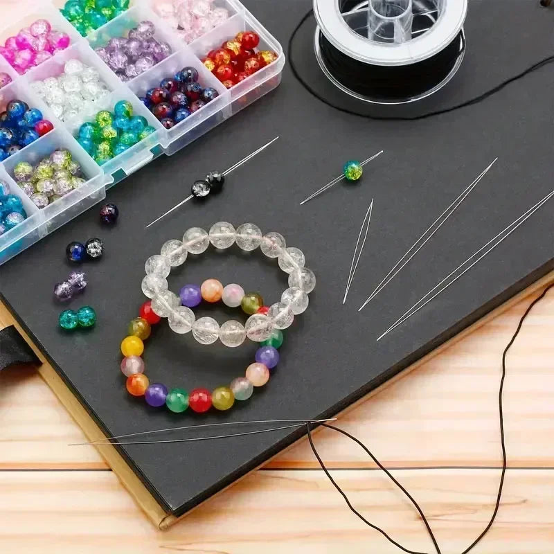 Agujas para joyería con mostacillas, herramientas de fabricación de joyas, 5/50 Uds.