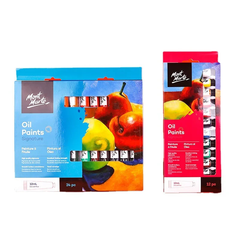 Tubos de pinturas al óleo profesionales para artistas, 12/24 colores, 12 ML. Mont Marte