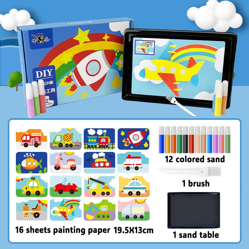 Juego de pintura de arena mágica para niños, juguetes de dibujo