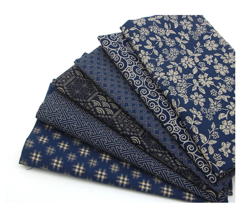 Telas de algodón puro azul marino de 110CM de ancho