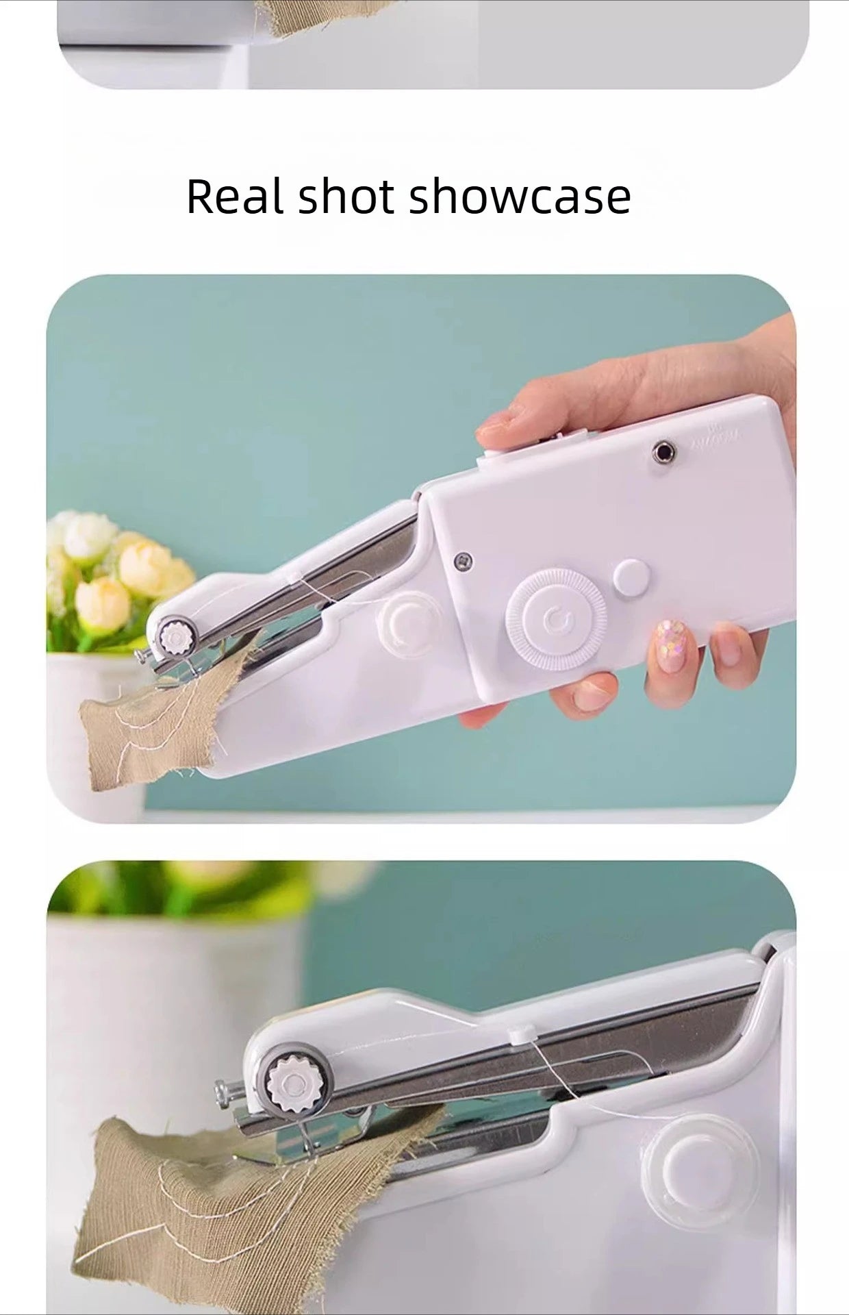 Mini Máquina de coser eléctrica, de mano, portátil.