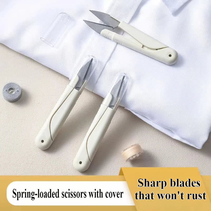 Tijeras de resorte para costura en forma de U, con tapa, de acero inoxidable, 1 unid.