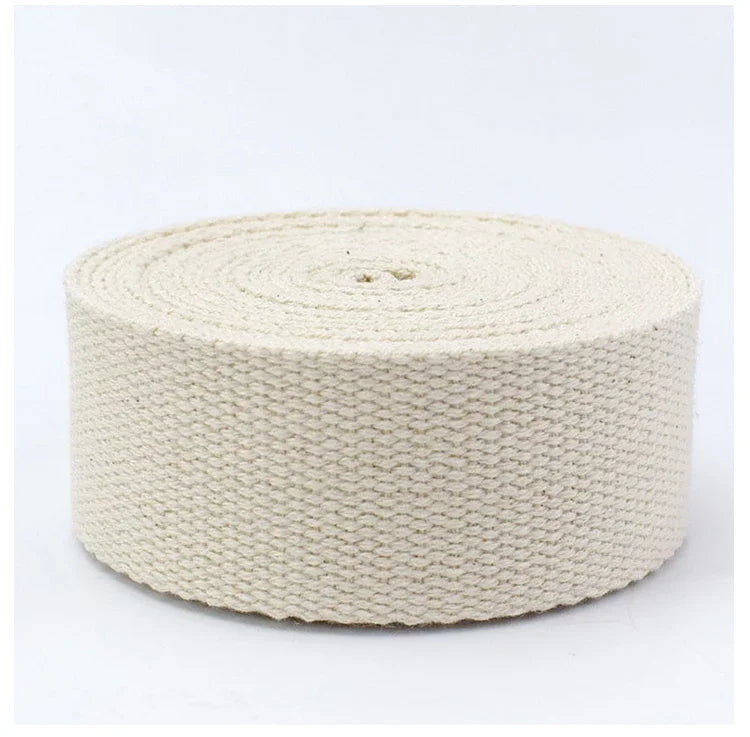 Huinchas de algodón de lona beige de 10 metros, 15-38mm