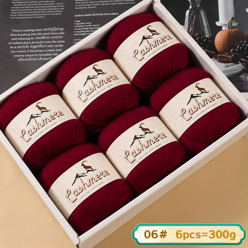 Lana fina pura de Cachemira de 300g, tejido a mano. 6 unidades