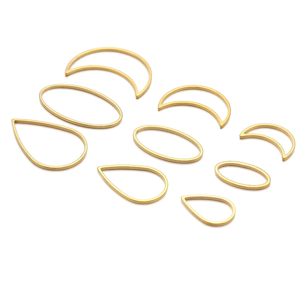 Pendientes de acero inoxidable dorado y plateado al vacío, suministros para hacer joyas de bisel, a granel, 20-50 Uds.