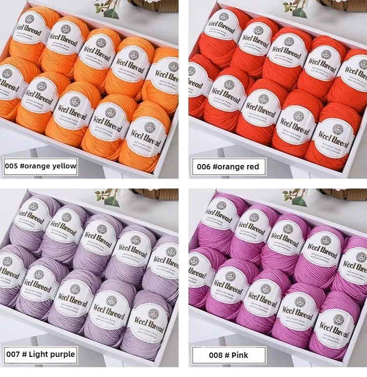500 g/set (10 unidades de 50g) de  lana merino lisa